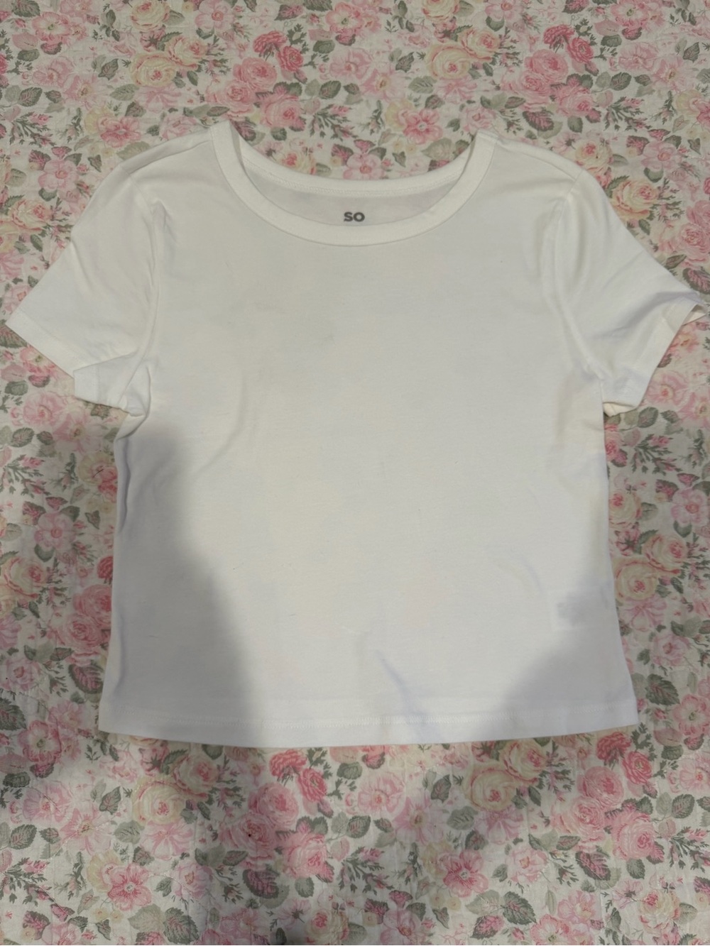 SO White Short Sleeve Crewneck Tee for Kids